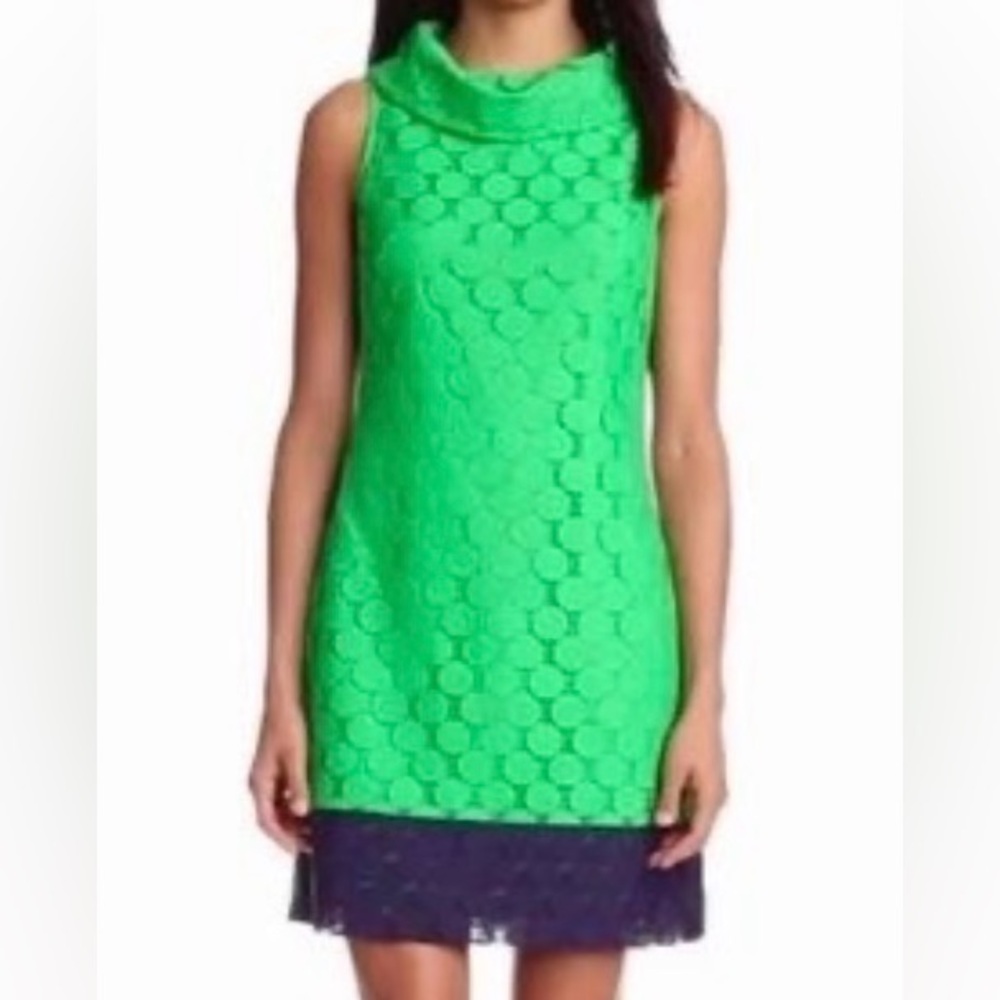 Adrianna Papell Lace green and blue Dress.